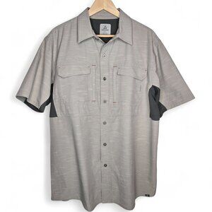 Ascend Cargo Tech Shirt Men's Heathered Vented Back‎ Fishing Hiking Outdoor L